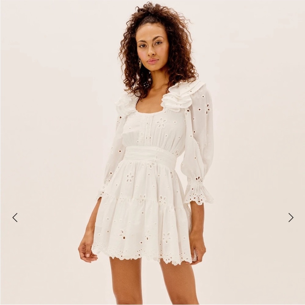 For Love & Lemons Serena Mini Dress white